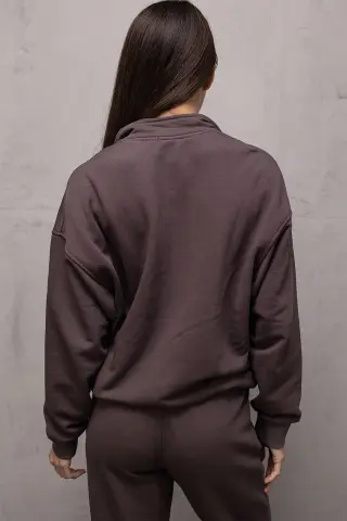 Спортивний костюм з тринитки жіночий ZIPPER REVER шоколад