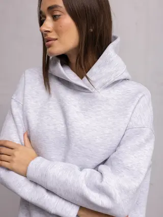 Greta Insulated Hoodie Gray Melange
