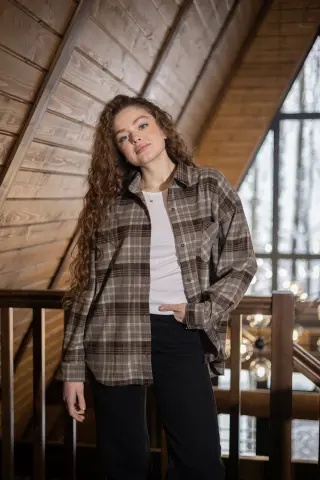 Rachel Checkered Shirt Beige