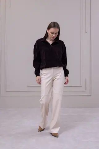 Pants "Sierra" eco-leather beige