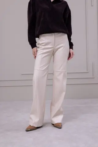 Pants "Sierra" eco-leather beige