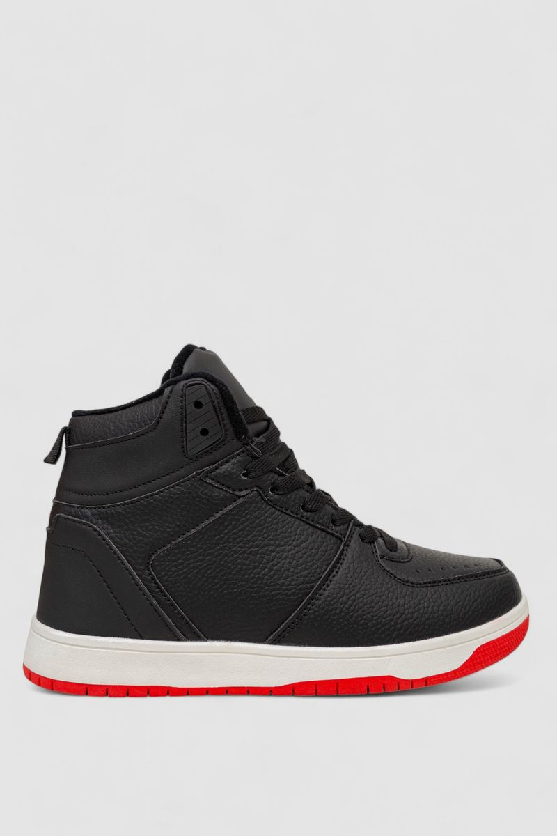 Кросівки чоловічі зимові на хутрі, колір чорно-червоний, 248RH1070