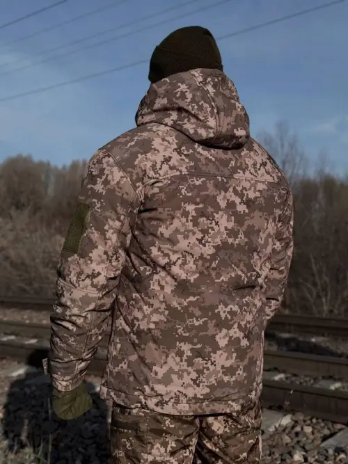 Тактична зимова куртка Soft Shell Піксель