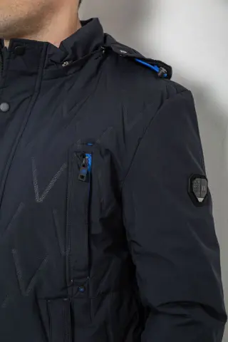 Куртка чоловіча демісезонна з капюшоном, колір синій, 244RL9159AL