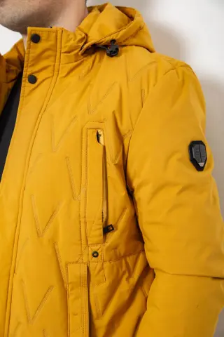 Куртка чоловіча демісезонна з капюшоном, колір жовтий, 244RL9159AL