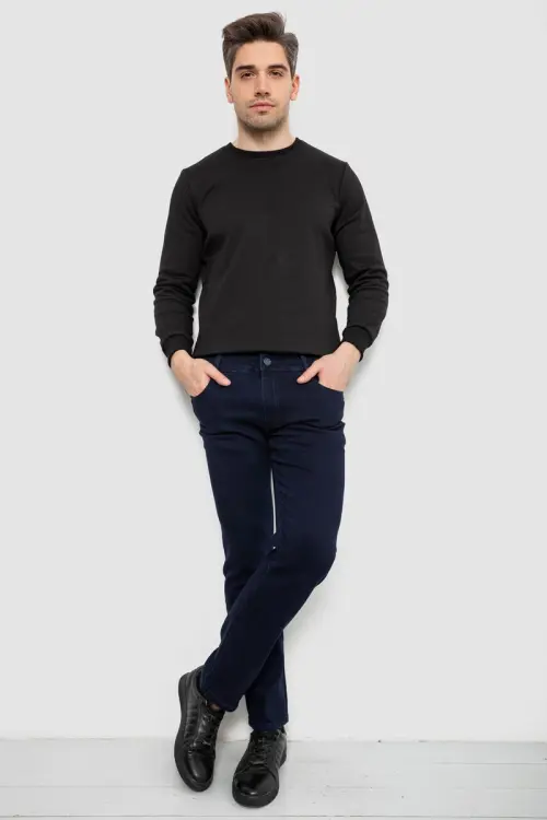 Джинси чоловічі однотонні Straight, колір синій, 244R1049-1