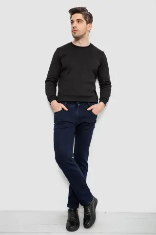 Джинси чоловічі однотонні Straight, колір синій, 244R1048