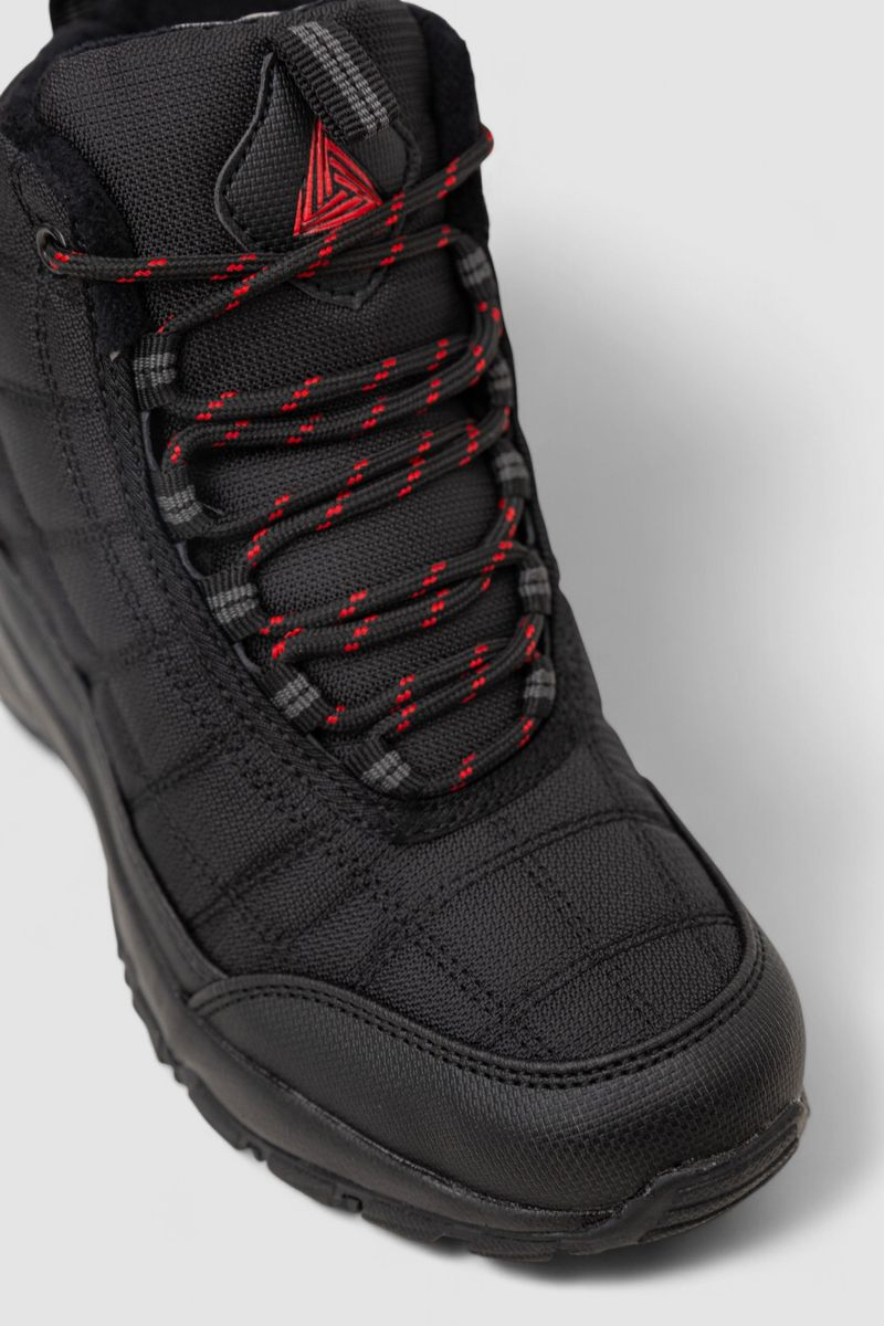 Кросівки жіночі зимові на хутрі, колір чорно-червоний, 248RH880
