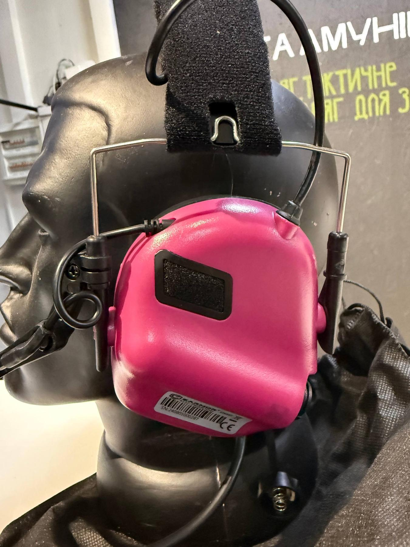 Активна гарнітура Earmor M32 Mod, Рожевий, З наголів'єм, 22, Single