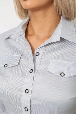 Сорочка класична в смужку, колір сірий, 230R643