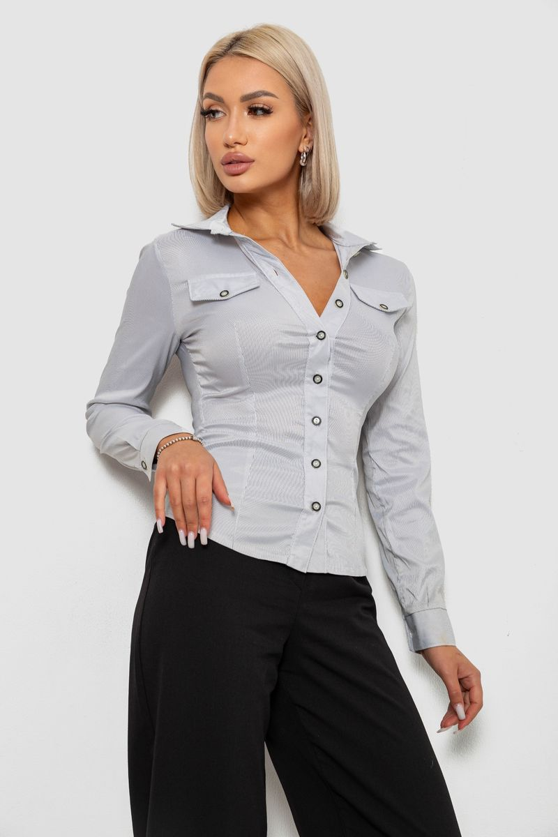 Сорочка класична в смужку, колір сірий, 230R641