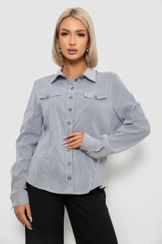 Сорочка класична в смужку, колір сірий, 230R641-1