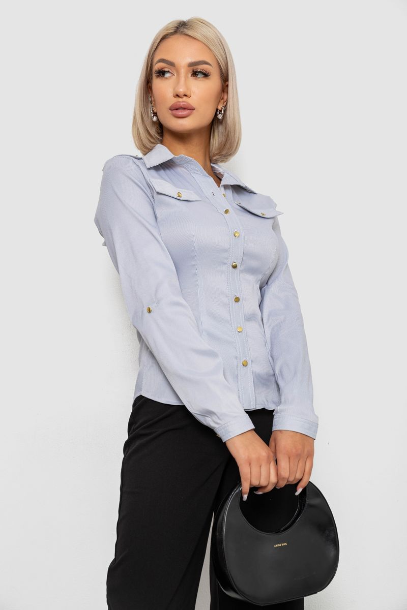 Сорочка класична в смужку, колір сірий, 230R646
