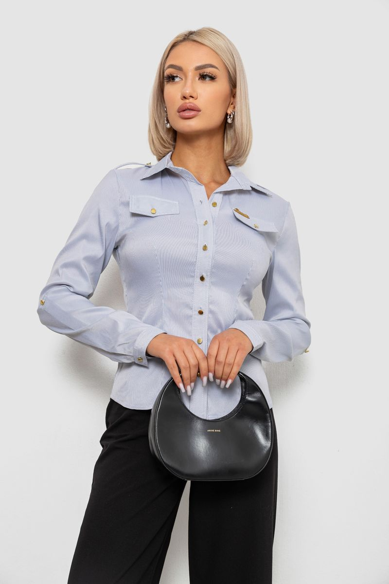 Сорочка класична в смужку, колір сірий, 230R646