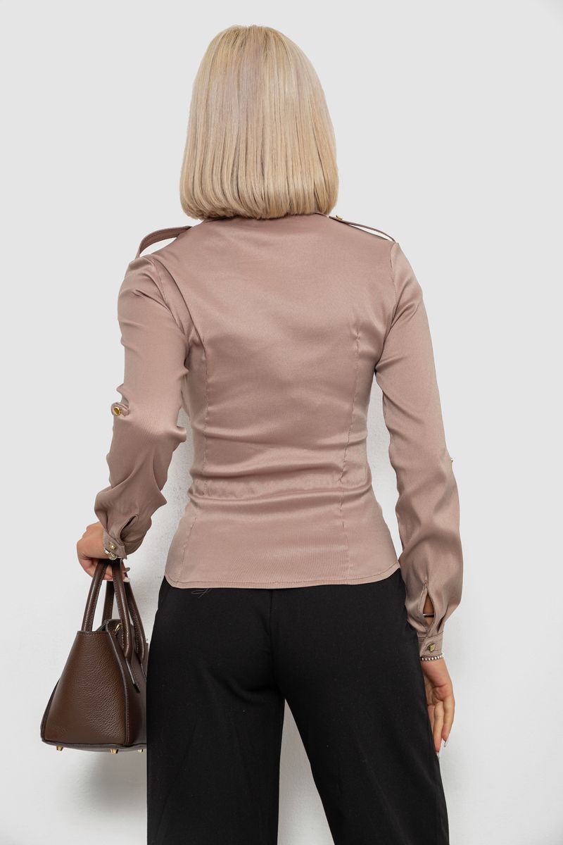 Сорочка класична в смужку, колір бежевий, 230R646