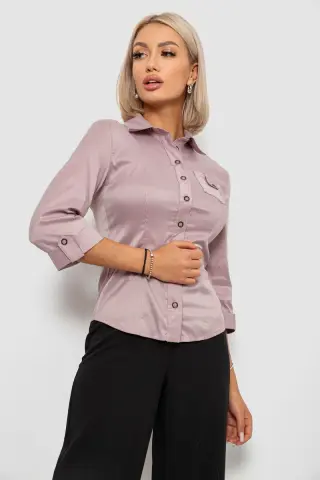 Сорочка класична в смужку, колір пудровий, 230R645
