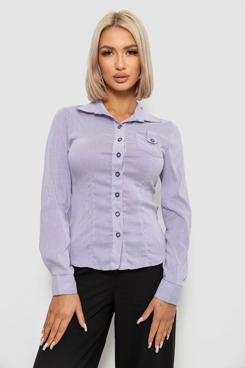 Сорочка класична в смужку, колір бузковий, 230R644