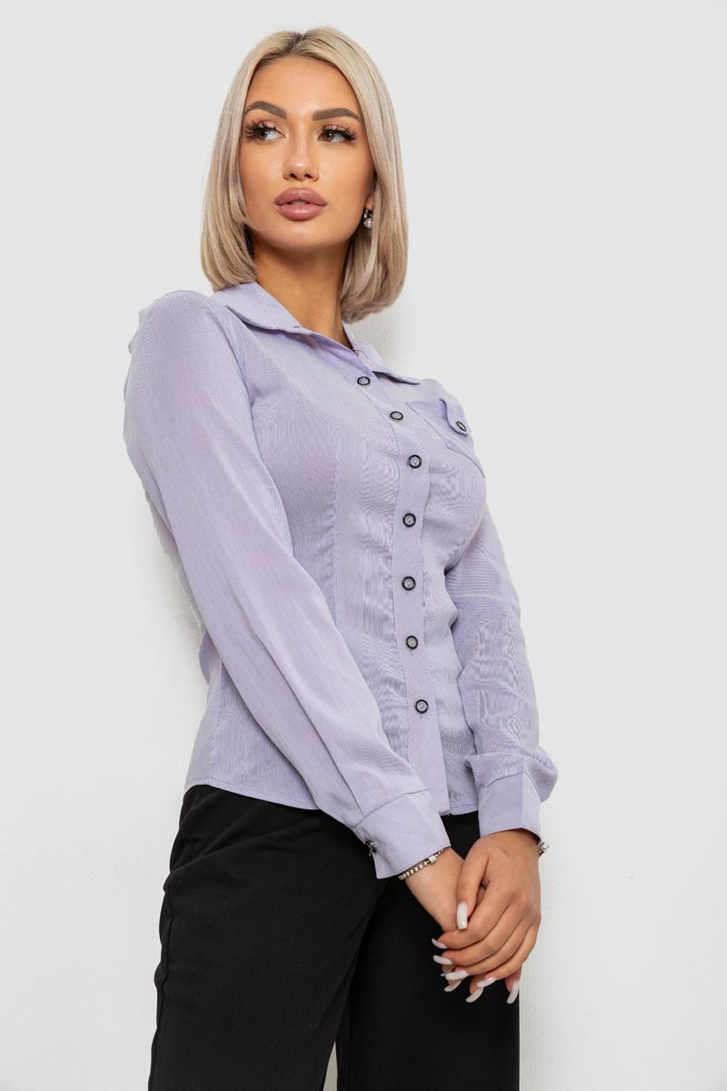 Сорочка класична в смужку, колір бузковий, 230R644