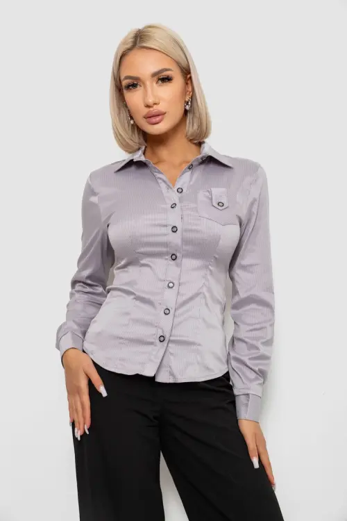 Сорочка класична в смужку, колір сірий, 230R644-2