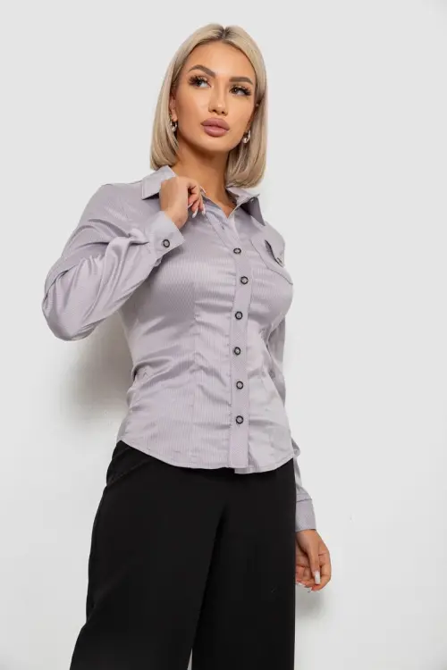 Сорочка класична в смужку, колір сірий, 230R644-2