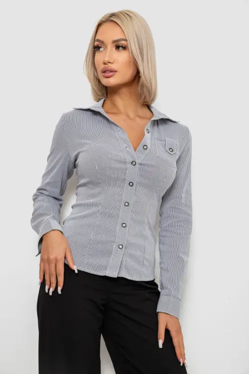 Сорочка класична в смужку, колір сірий, 230R644-1