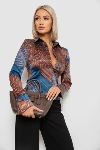 Сорочка класична в смужку, колір синій, 230R642