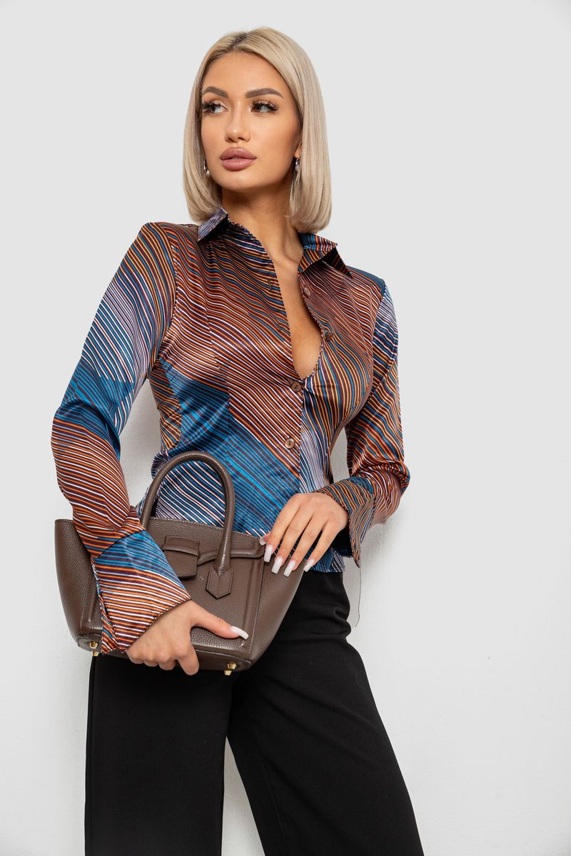 Сорочка класична в смужку, колір синій, 230R642
