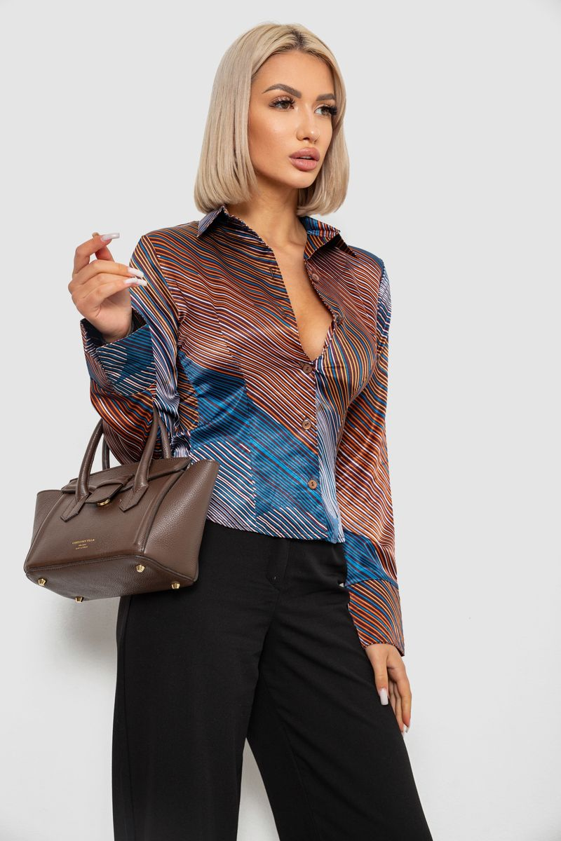 Сорочка класична в смужку, колір синій, 230R642