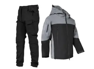 Тактичний костюм Сіро/Чорний SoftShell Gman на флісі
