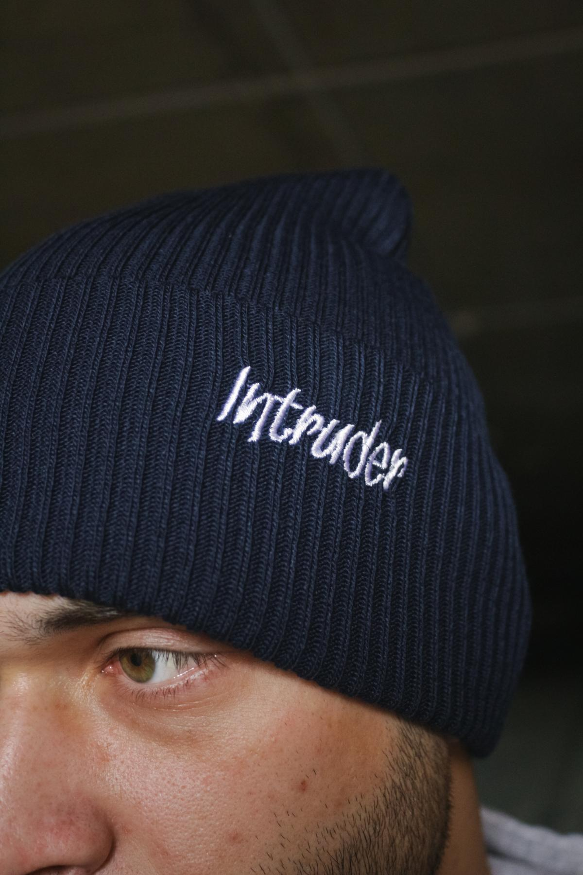 Шапка з додаванням вовни "Intruder" синя small logo