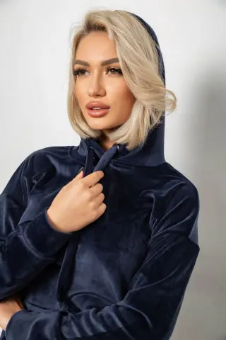 Спортивний костюм жіночий велюровий, колір синій, 241R1530-5
