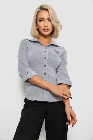 Сорочка класична в смужку, колір сірий, 230R645-1