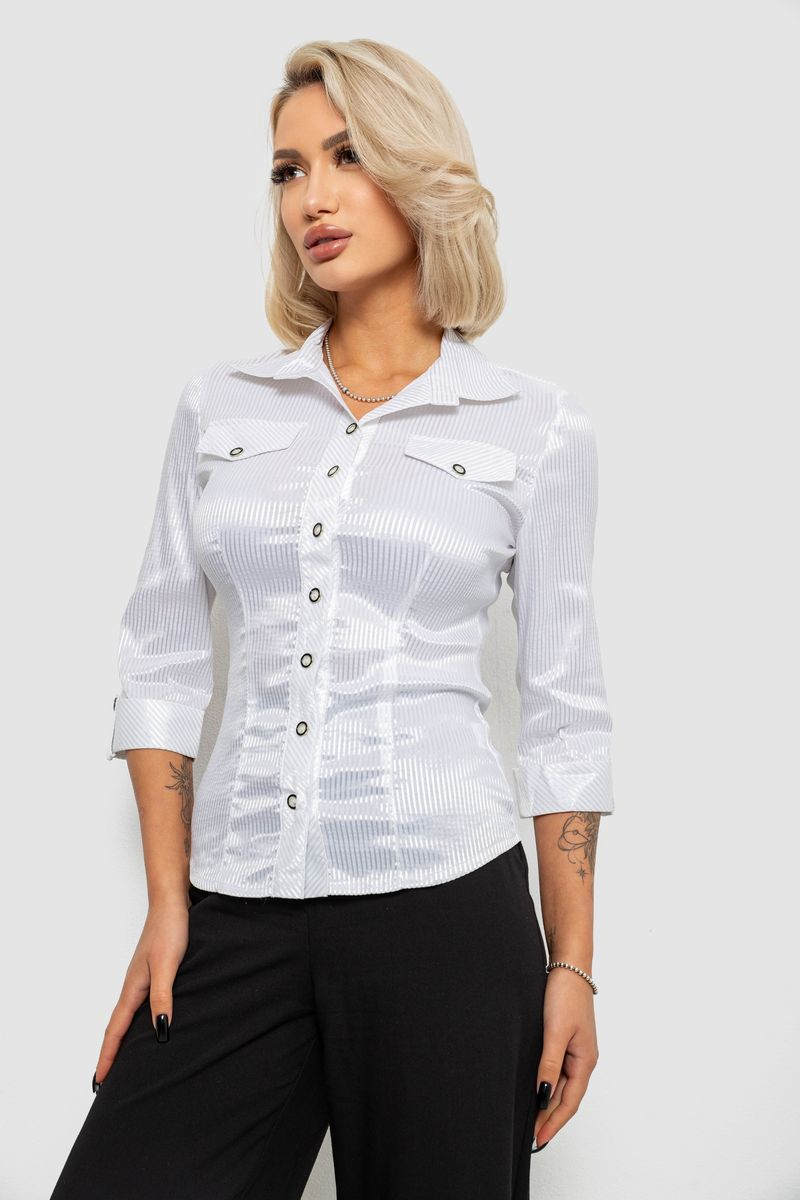 Сорочка класична в смужку, колір білий, 230R643-4