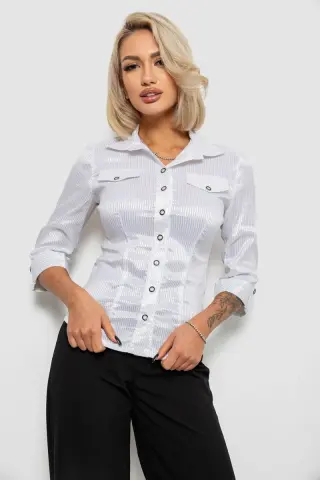 Сорочка класична в смужку, колір білий, 230R643-4