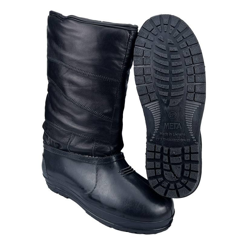 Men's Felt Boots with Leather Galosh Sanlin Black