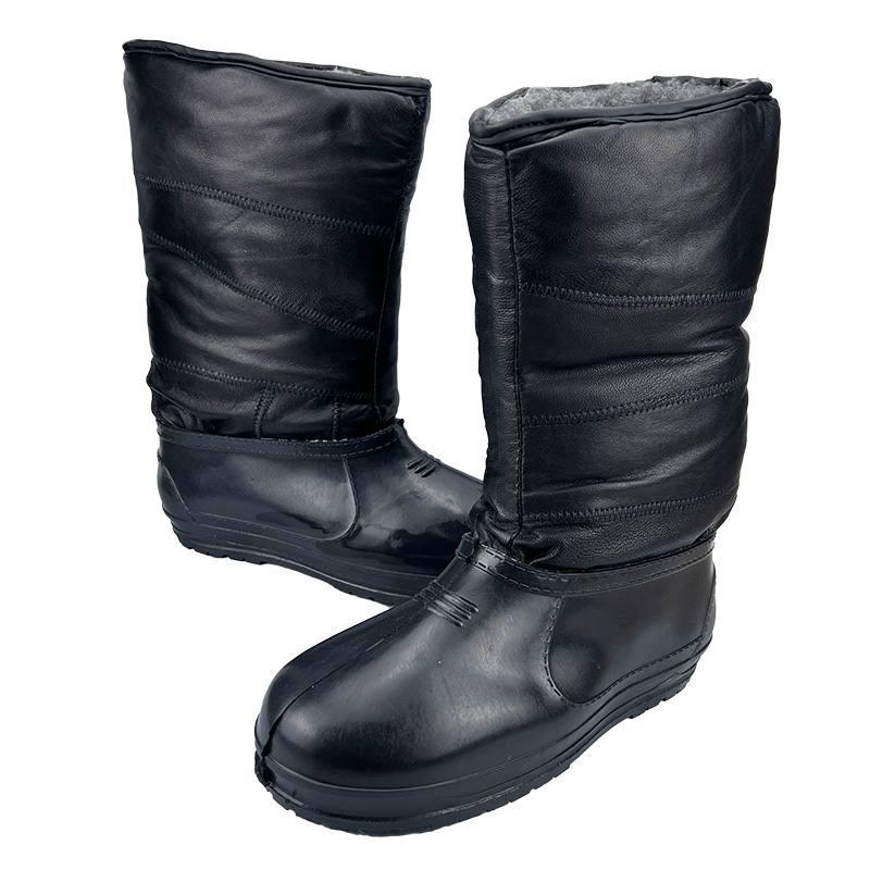 Men's Felt Boots with Leather Galosh Sanlin Black