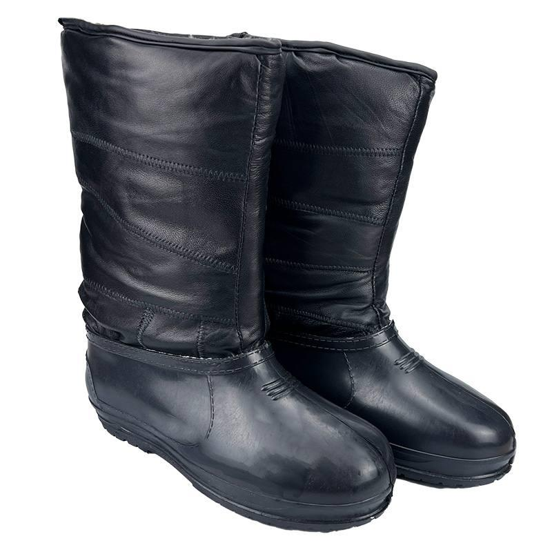 Men's Felt Boots with Leather Galosh Sanlin Black