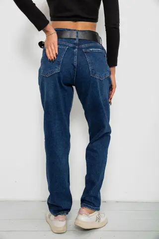 Джинси жіночі однотонні MOM FIT, колір синій, 244R8184
