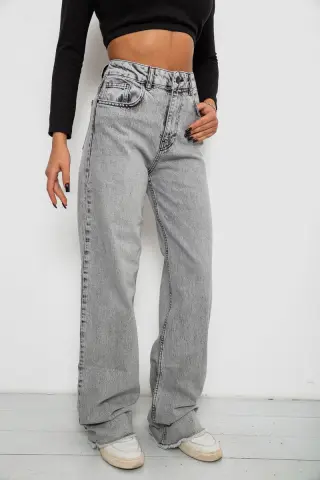 Джинси жіночі Straight fit, колір сірий, 244R1009