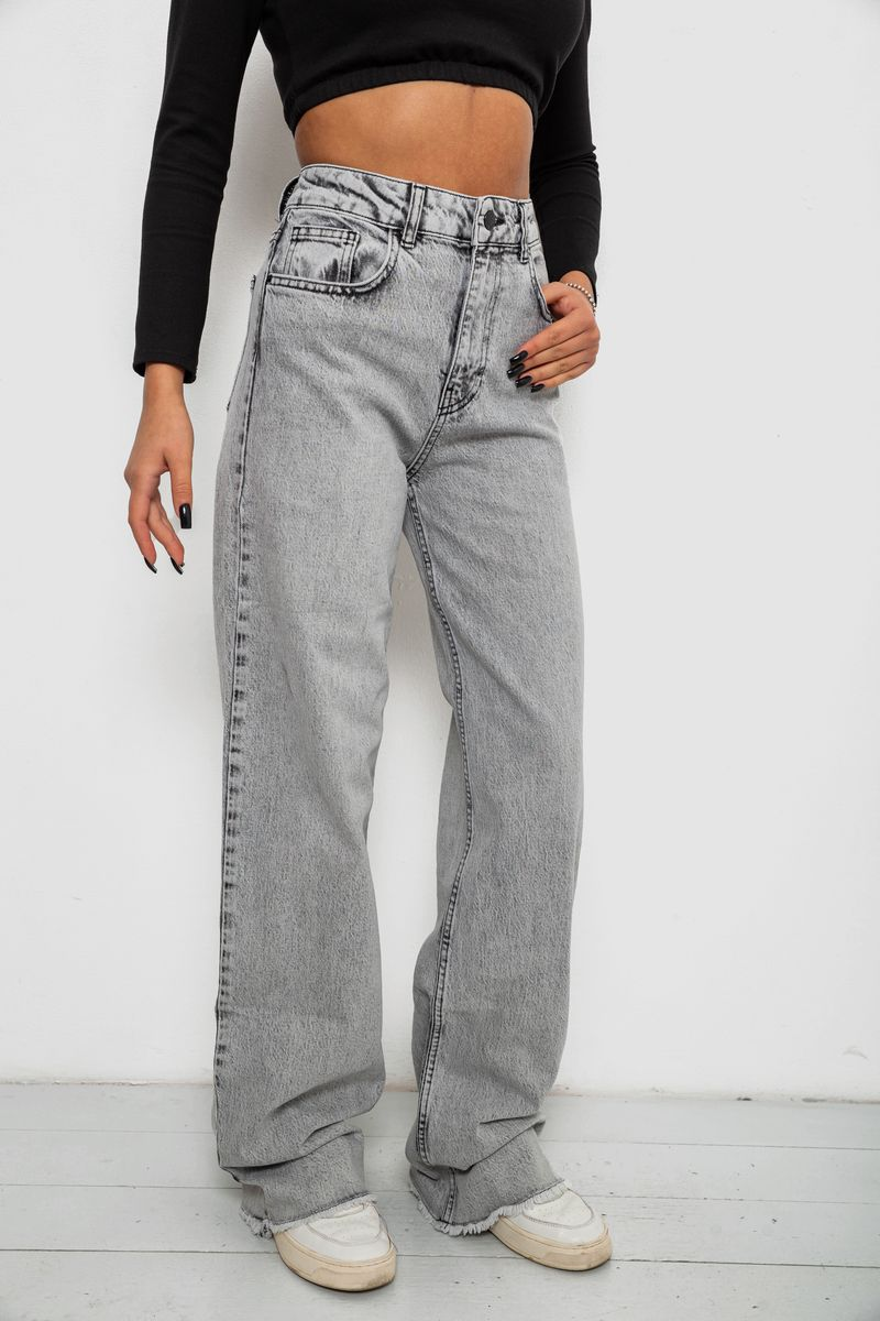 Джинси жіночі Straight fit, колір сірий, 244R1009
