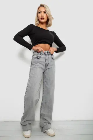 Джинси жіночі Straight fit, колір сірий, 244R1009