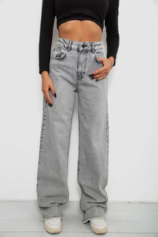 Джинси жіночі Straight fit, колір сірий, 244R1009