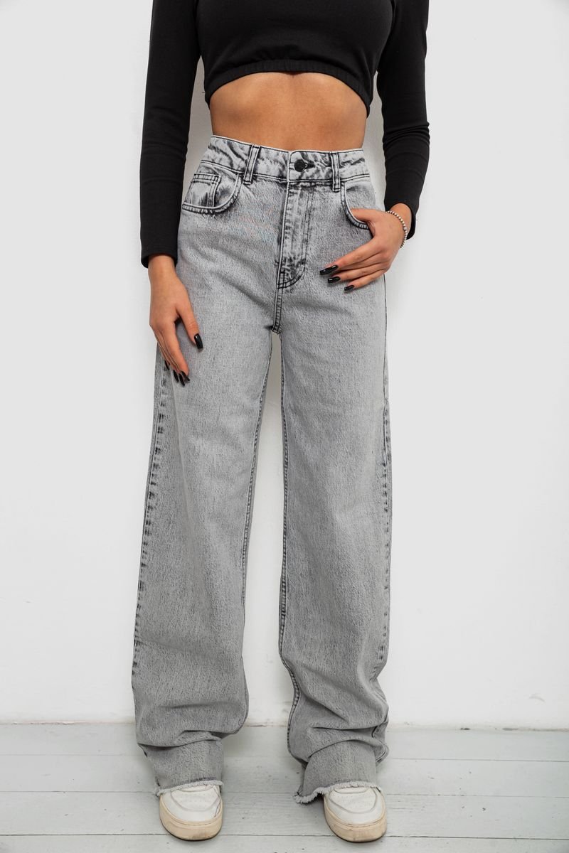 Джинси жіночі Straight fit, колір сірий, 244R1009