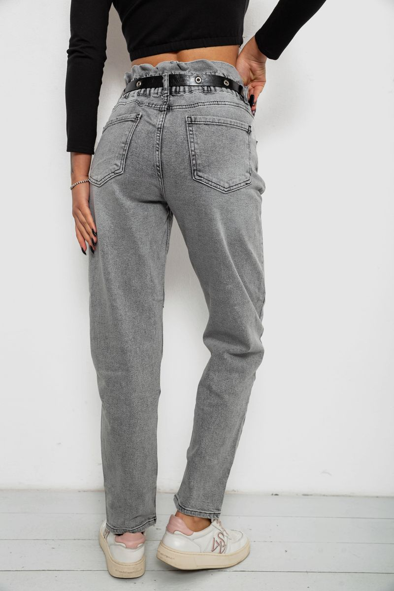 Джинси жіночі однотонні Baggy Papei, колір сірий, 244R00158