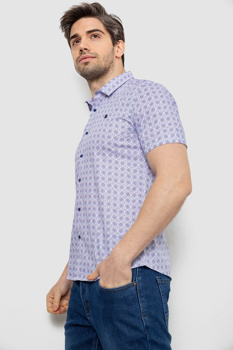Сорочка чоловіча з коротким рукавом, колір бузковий, 214R6917-15