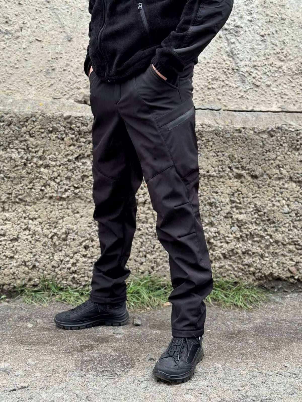 Штани Soft Shell Чорні Viking 2.0 Поселений матеріал та нитка