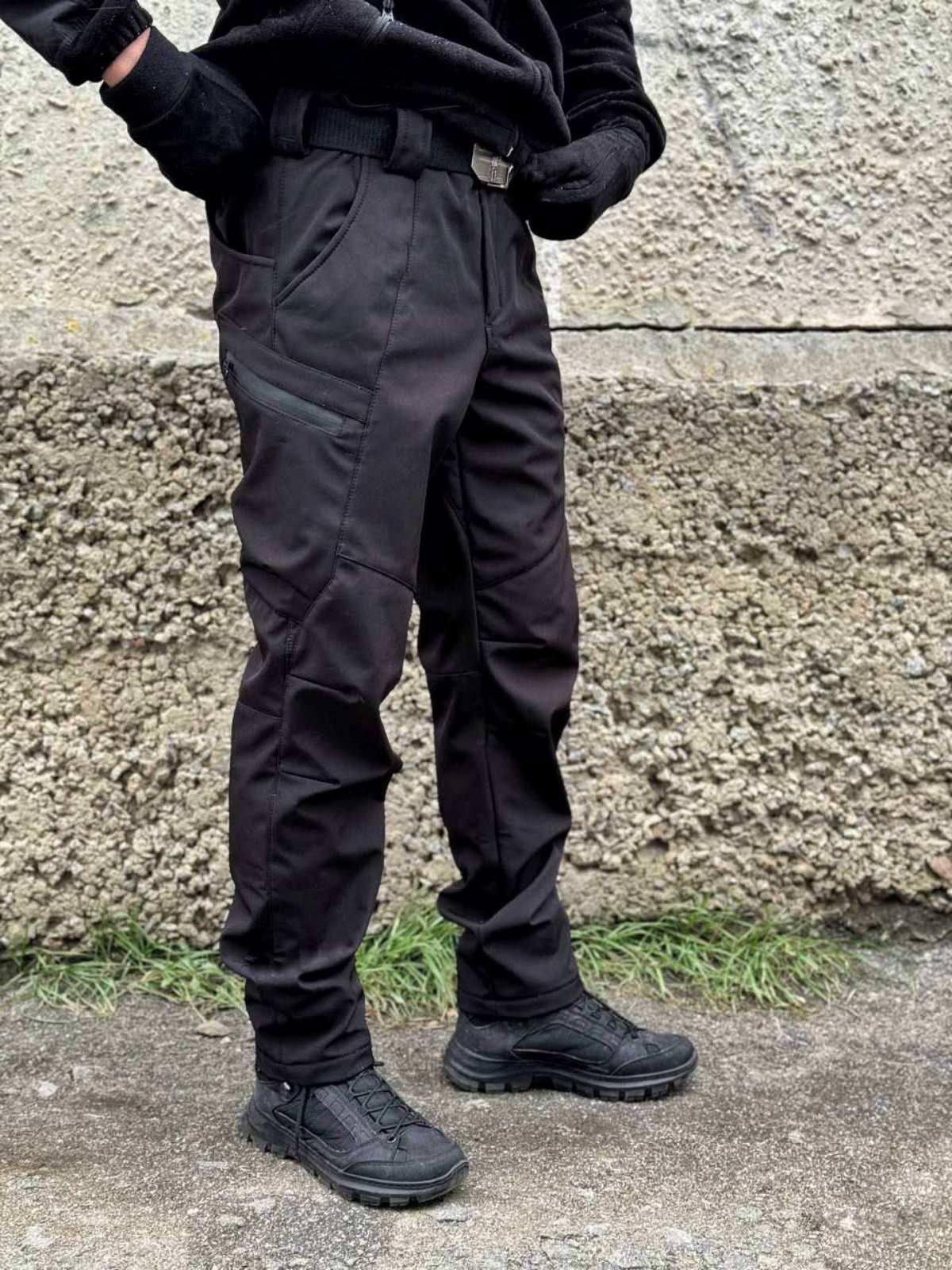 Штани Soft Shell Чорні Viking 2.0 Поселений матеріал та нитка
