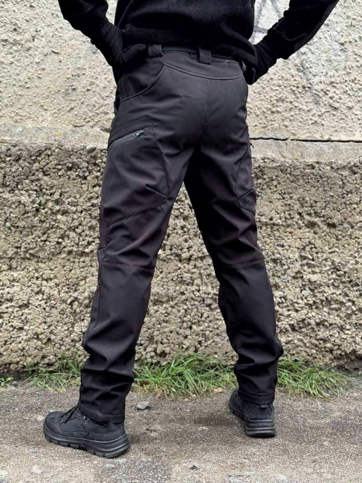 Штани Soft Shell Чорні Viking 2.0 Поселений матеріал та нитка