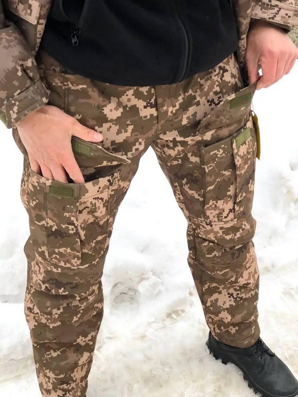 Зимові штани Піксель Soft Shell Viking Блискавка по довжині