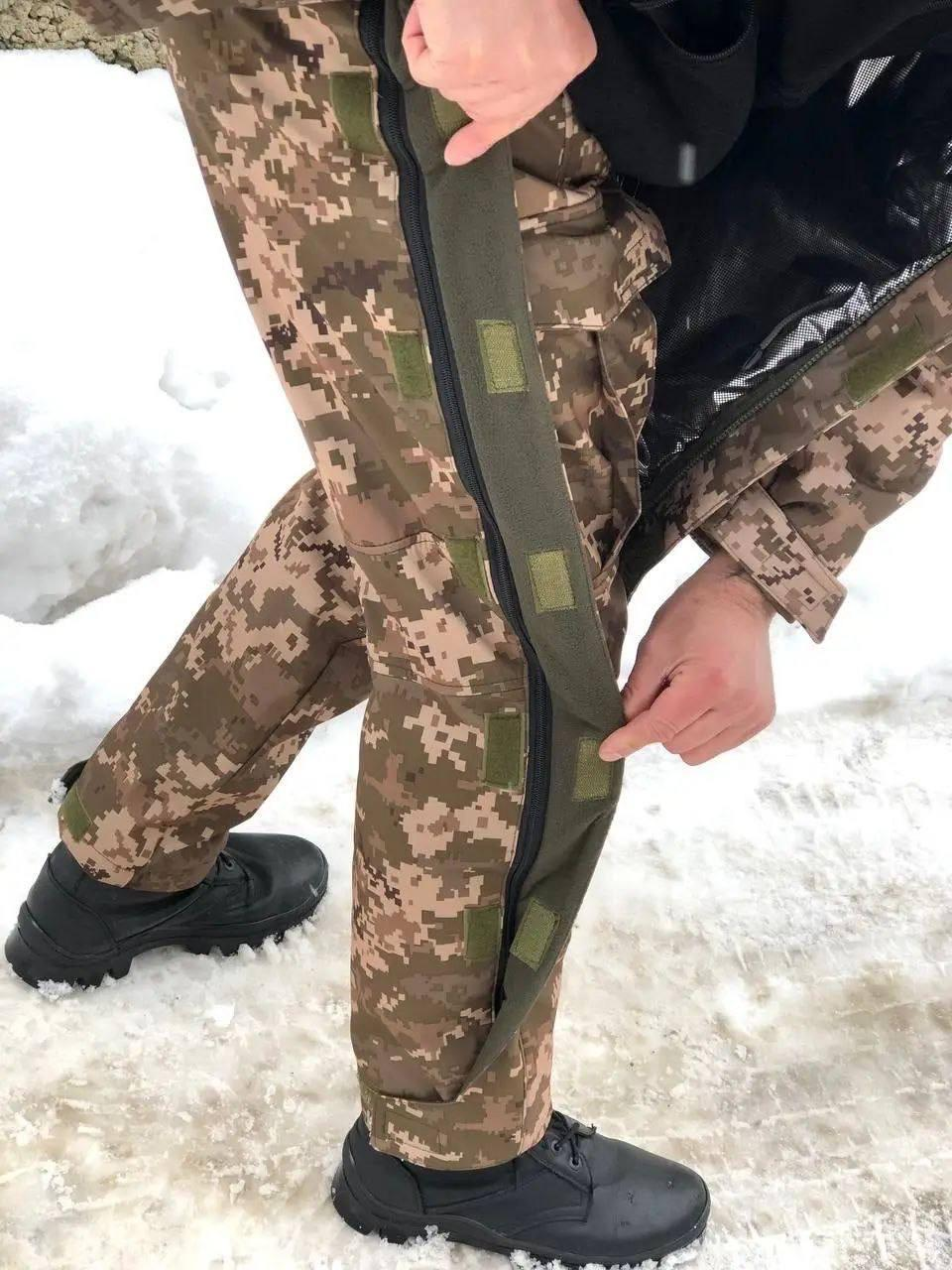 Зимові штани Піксель Soft Shell Viking Блискавка по довжині